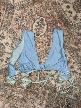 aerie Light Blue Triangle Swim Top